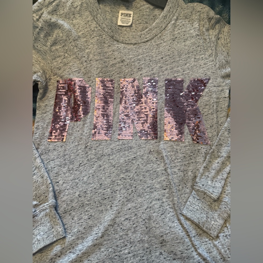 VS PINK long sleeve sequined shirt